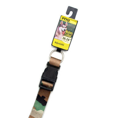 DOG COLLAR ADJ 1INX18-26IN CAMO