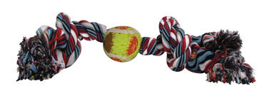 DOG TOY ROPE W/ TENNIS BALL