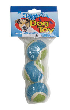 DOG TOY TENNIS BALLS 3PK