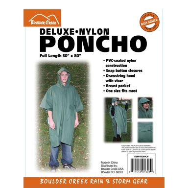 PONCHO NYL/PVC50"X80"GRN