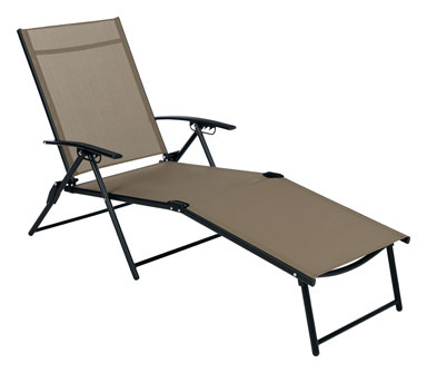 FOLDING SLING CHAISE TAN