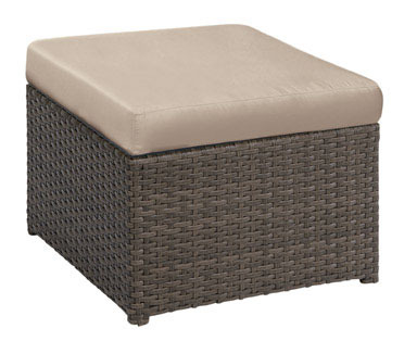 HAMPTON WICKER OTTOMAN