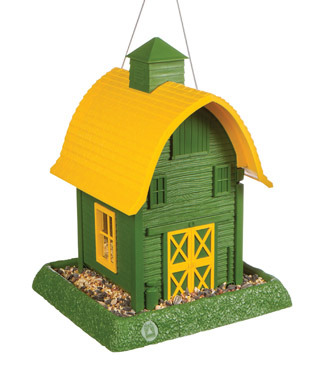 Plastic Green Barn Hopper Feeder