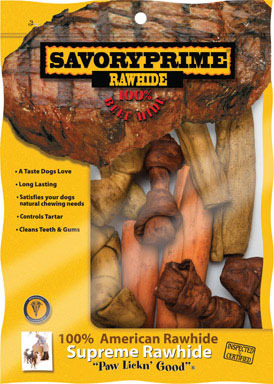 Savory Prime All Size Dogs Adult Rawhide Bone Assorted 1 pk