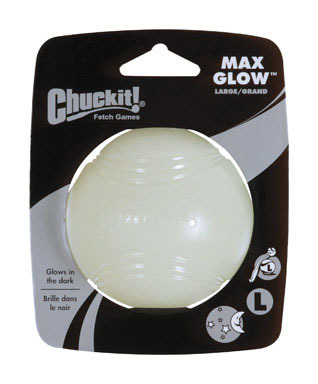 Chuckit! Max Glow White Rubber Dog Toy Large  1 pk