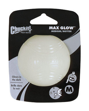 Chuckit! Max Glow White Rubber Dog Toy Medium  1 pk