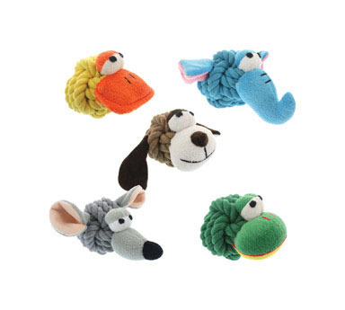 Rop Head Animl Dog Toy4"