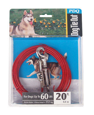 CABLE DOG TIE OUT 20'LRG
