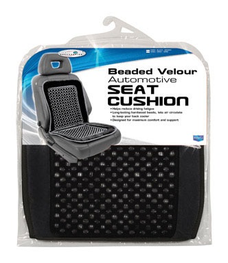 SEAT CUSHION -BEADED BLK.