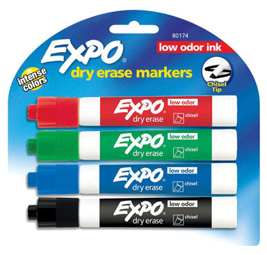 Marker Dry Erase 4pk Exp