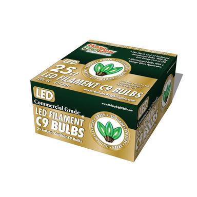 LED SM TRAN C9 GRN25PK