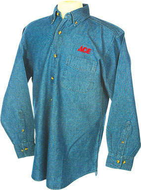 SHIRT LS DENIM BLUE XXL