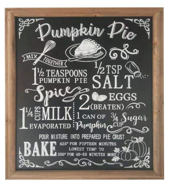 FRAMED PUMPKN PIE RECIPE