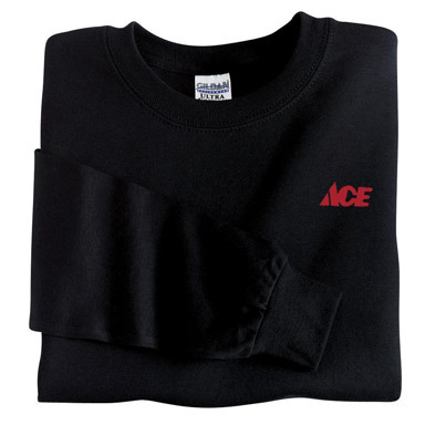 SHIRT T LS BLACK MED