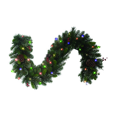 PINE GARLAND MULTICLR 6'