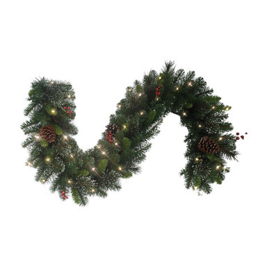 PINE GARLAND WARM WHT 6'