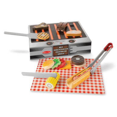20PC Grill & Serve BBQ Set Wood