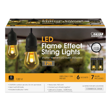 12' LED Flame Bulb String Lights