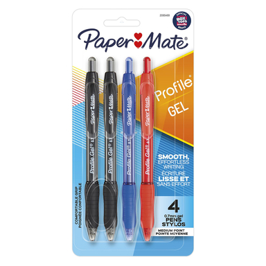 4PK Assorted Retractable Gel Pen