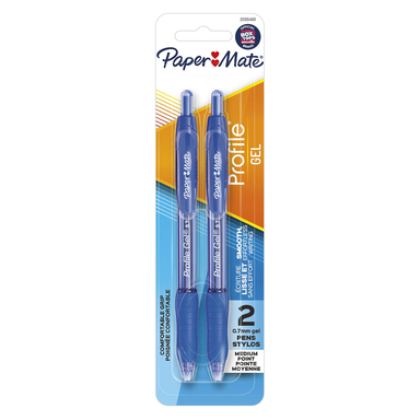 PROFILE GEL PEN BLU  2PK