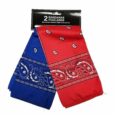 BANDANA SET RED/BLU 2PC