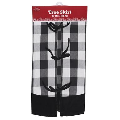 TREE SKIRT BLACK/WHT 48"