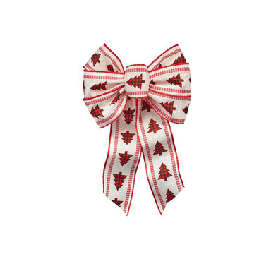 BUF PLAID CHRST TREE BOW