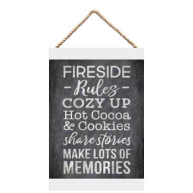 FIRESIDE BANNER 12"H