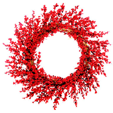 WREATH RED CRANBRY 22"D