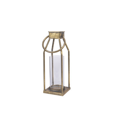 IRON GOLD LANTERN 9.8"H