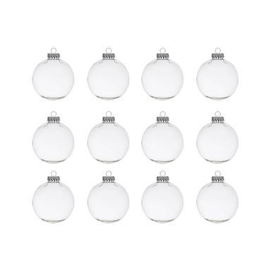 CLEAR ROUND ORNAMNT 12PK