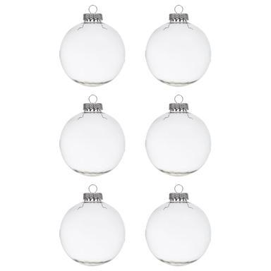CLEAR ROUND ORNAMNT 6PK