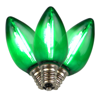 25CT Green C7 LED Bulbs
