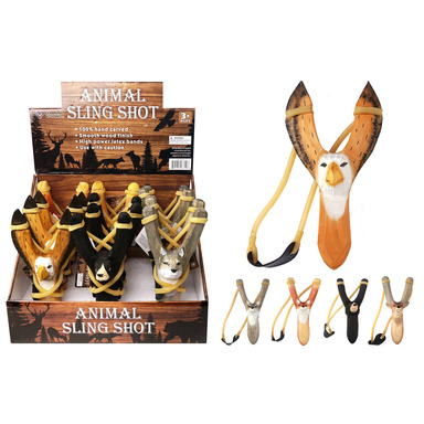 Sling Shot Wood Animal Asstd