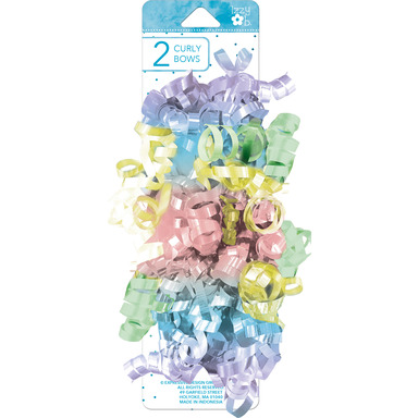 Pi Bows Curly Pastel 2pk