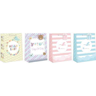 Pi Gift Bag Baby Asstd Lrg 2pk