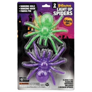 LED LIGHT UP SPIDER 2PK