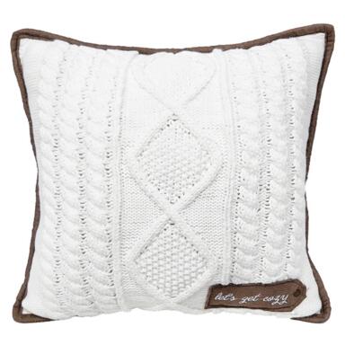 CMAS KNIT PILLOW BRW/WH