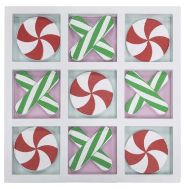 8 IN PAINTED WOOD TIC TA
