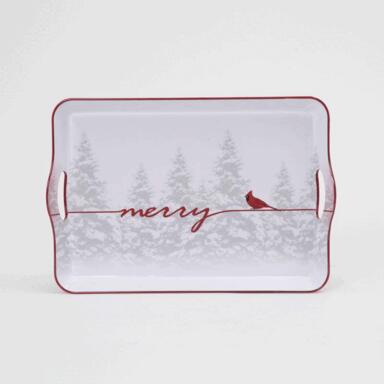 MERRY CARDINAL TRAY 17"L