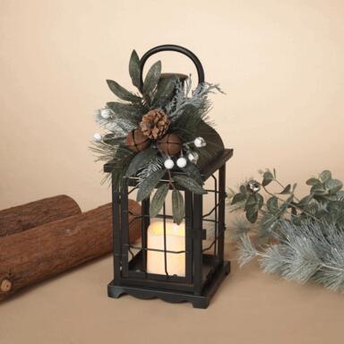 13" FLORAL LANTERN LED
