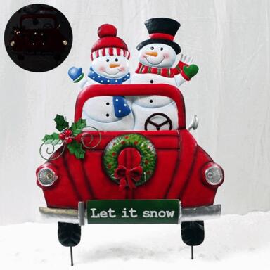 CMAS SNOWMN IN CAR METAL