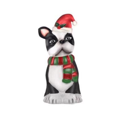 24" French Bulldog w/Santa Hat