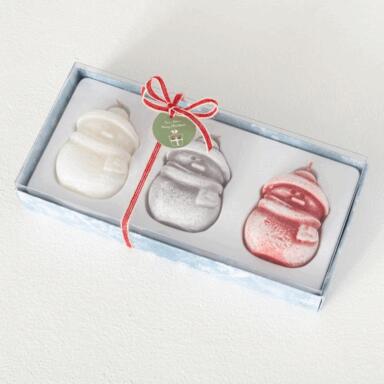 SNOWMEN CANDLE 3PK