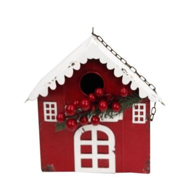 22" Red Barn Xmas Birdhouse