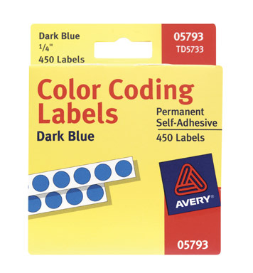 COLOR LABEL DOTS DK BLUE