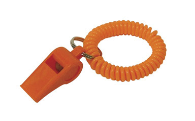KEY RING WRIST COIL WITH WHISTLE