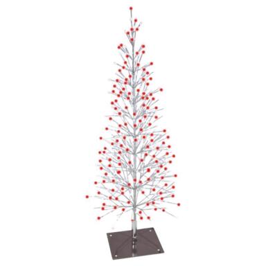 7' Red/White Light Birch Tree