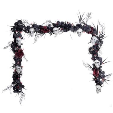9' LED Skull Halloween Garland