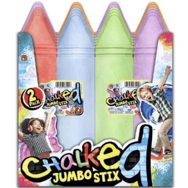 2PC Jumbo Stix Chalk Multicolor